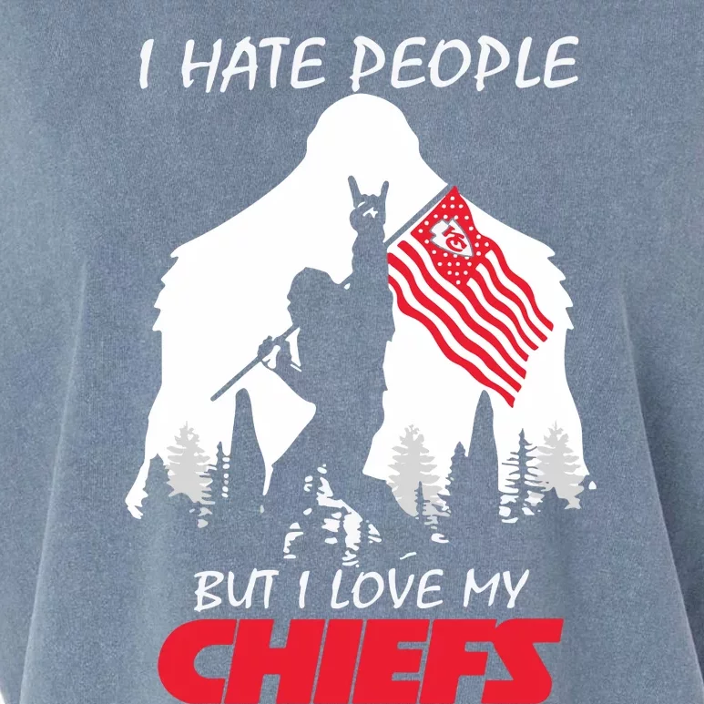 Bigfoot I Hate People But I Love My Kansas City Garment-Dyed Women's Muscle Tee