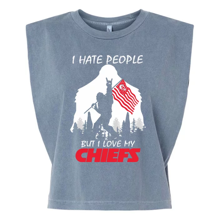 Bigfoot I Hate People But I Love My Kansas City Garment-Dyed Women's Muscle Tee