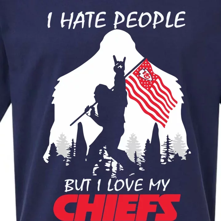 Bigfoot I Hate People But I Love My Kansas City Sueded Cloud Jersey T-Shirt