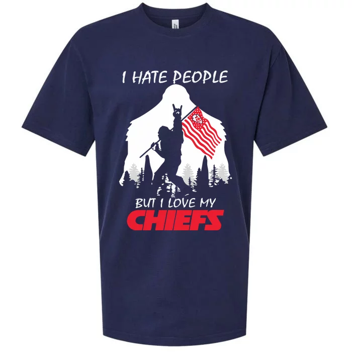 Bigfoot I Hate People But I Love My Kansas City Sueded Cloud Jersey T-Shirt