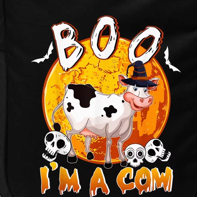 Boo I'm Halloween Cow Cute Cow Wearing Witch's Hat Skulls Impact Tech Backpack