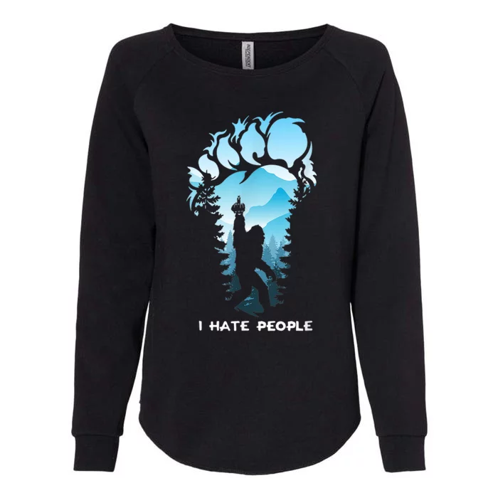 Bigfoot I Hate People Bigfoot Camping Watercolor Womens California Wash Sweatshirt