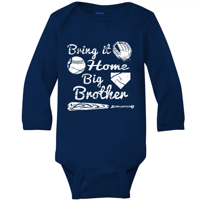 Bring It Home Baseball Baby Long Sleeve Bodysuit