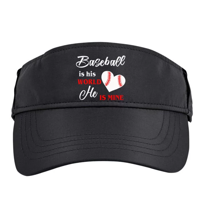 Baseball is his world he is mine Adult Drive Performance Visor