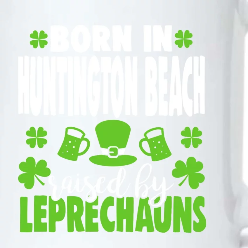 Born In Huntington Beach Raised By Leprechauns Gift Black Color Changing Mug