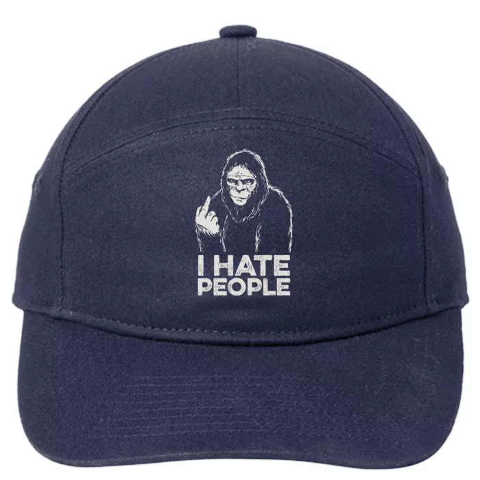 Bigfoot I Hate People Sasquatch Middle Finger 7-Panel Snapback Hat