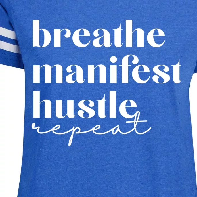 Breathe Ifest Hustle Repeat Mindfulness Self Love Yoga Gift Enza Ladies Jersey Football T-Shirt