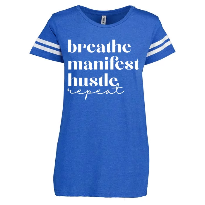 Breathe Ifest Hustle Repeat Mindfulness Self Love Yoga Gift Enza Ladies Jersey Football T-Shirt