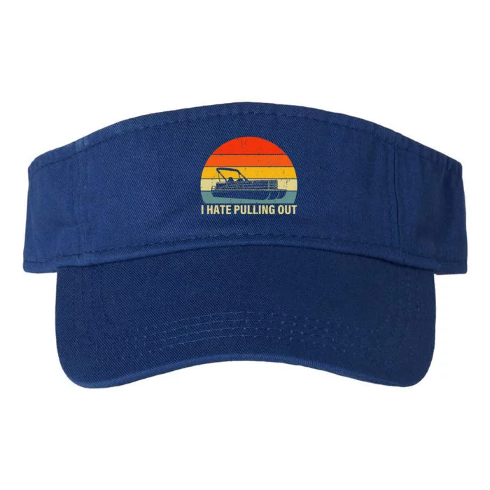 Boating I Hate Pulling Out Pontoon Boat Valucap Bio-Washed Visor