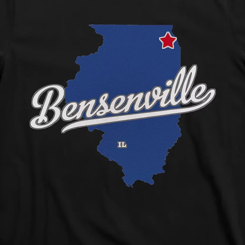 Bensenville Illinois IL Map T-Shirt