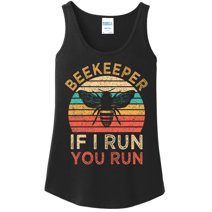 Beekeeper If I Run You Run Vintage Honeybees Ladies Essential Tank