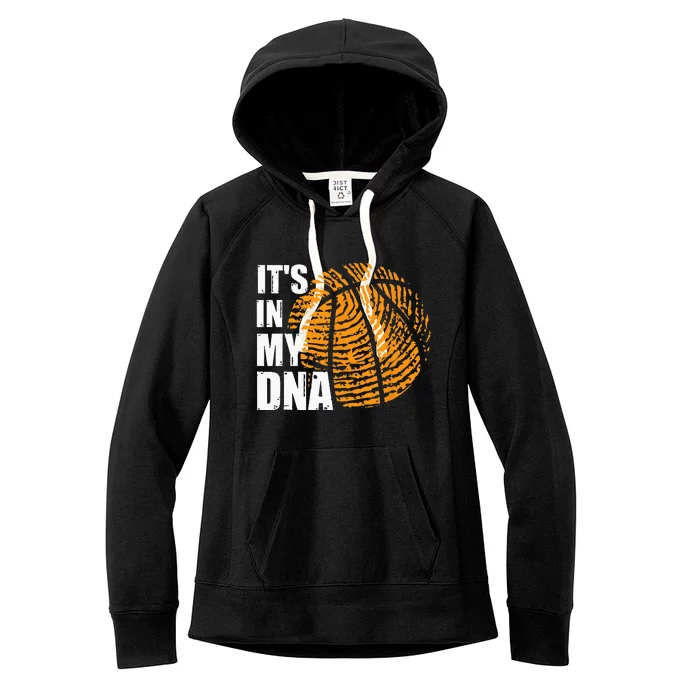 Basketball Its In My DNA Fingerprint Funny Basketball Women's Fleece Hoodie