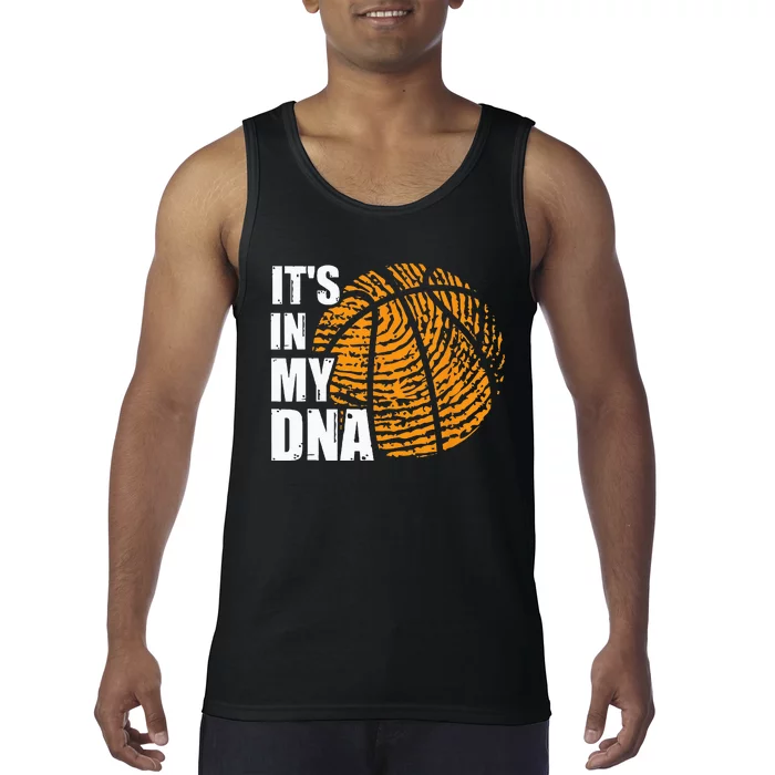 Basketball Its In My DNA Fingerprint Funny Basketball Tank Top