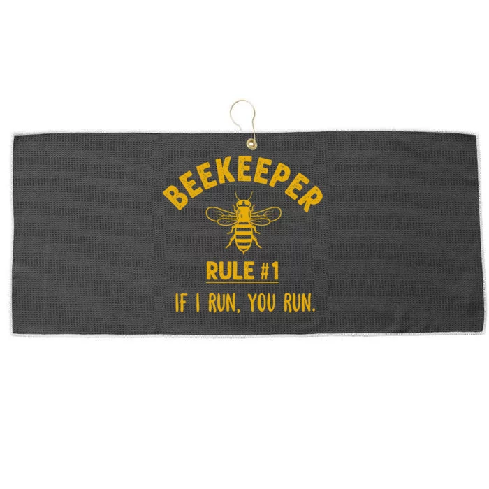 Beekeeper If I Run You Run Save The Bees Climate Change Large Microfiber Waffle Golf Towel