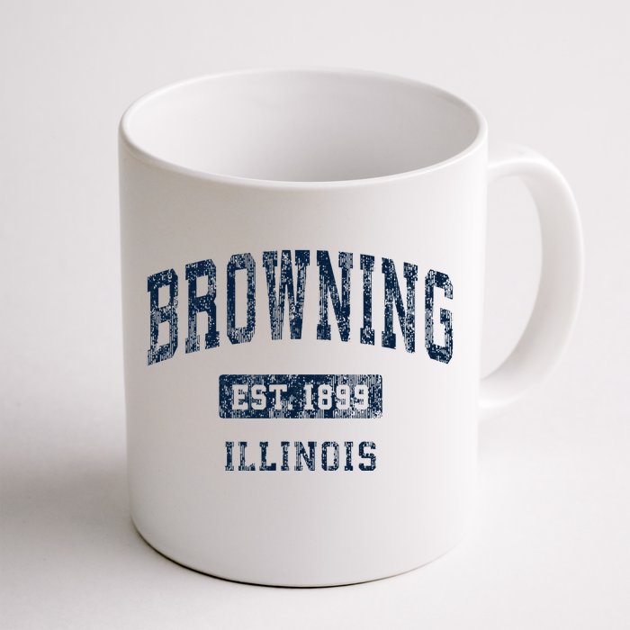 Browning Illinois Il Vintage Athletic Sports Front & Back Coffee Mug