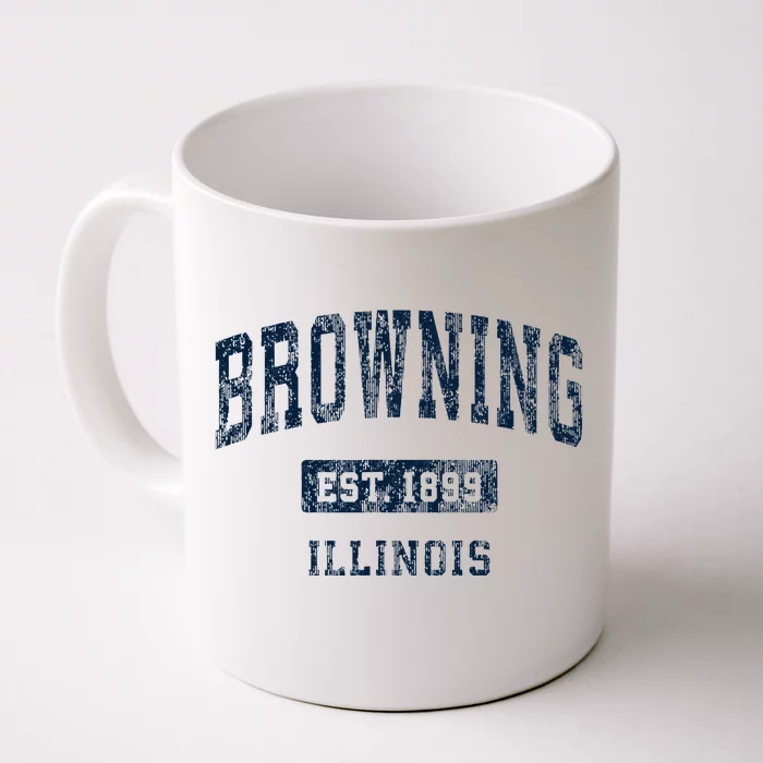 Browning Illinois Il Vintage Athletic Sports Front & Back Coffee Mug