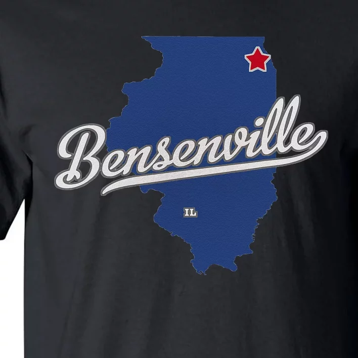 Bensenville Illinois IL Map Tall T-Shirt