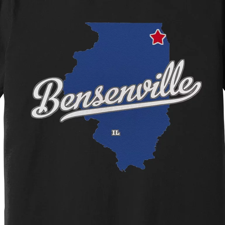 Bensenville Illinois IL Map Premium T-Shirt