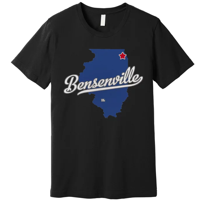 Bensenville Illinois IL Map Premium T-Shirt