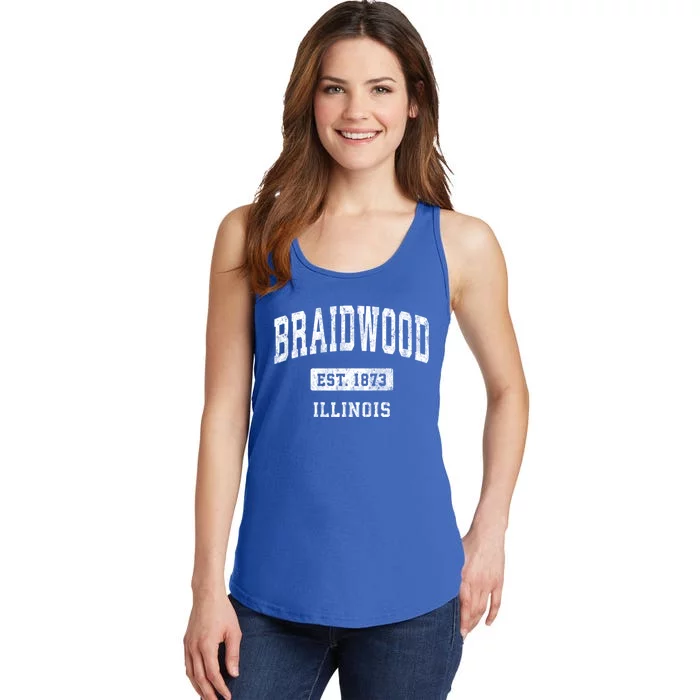 Braidwood Illinois Il Vintage Athletic Sports Ladies Essential Tank