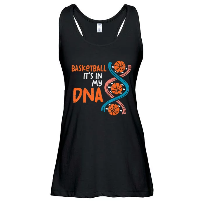 Basketball Is In My DNA Funny Coach Player Ladies Essential Flowy Tank