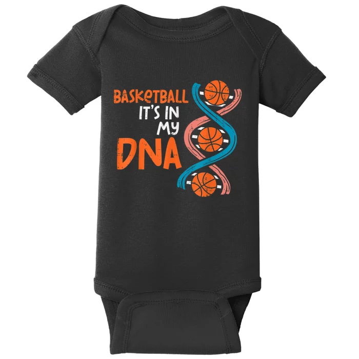 Basketball Is In My DNA Funny Coach Player Baby Bodysuit