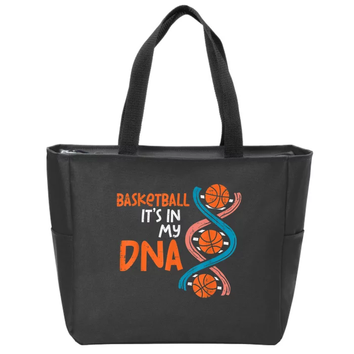 Basketball Is In My DNA Funny Coach Player Zip Tote Bag