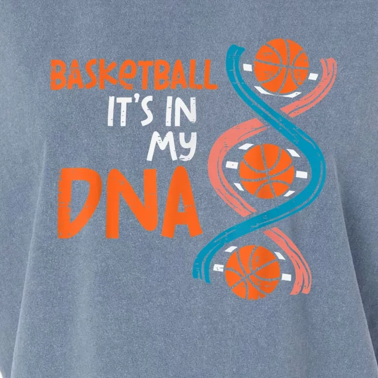 Basketball Is In My DNA Funny Coach Player Garment-Dyed Women's Muscle Tee