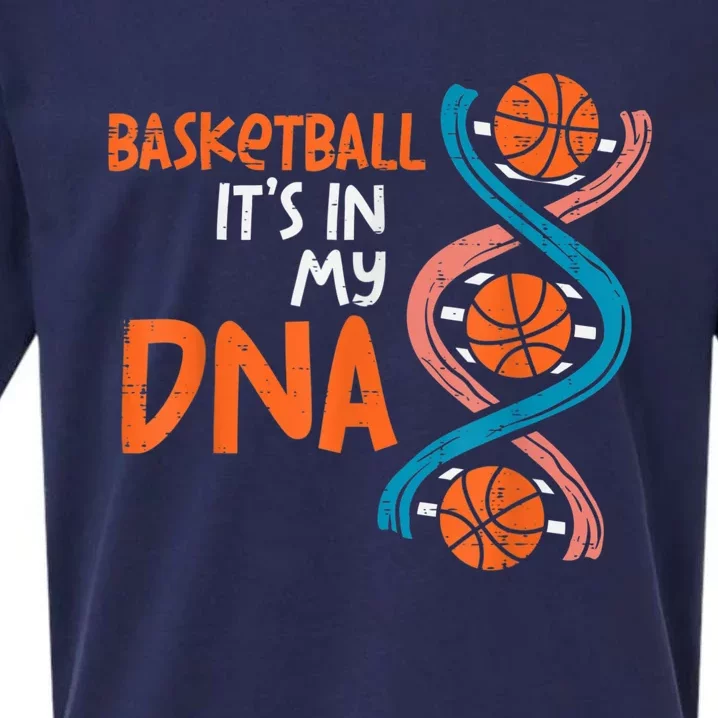 Basketball Is In My DNA Funny Coach Player Sueded Cloud Jersey T-Shirt