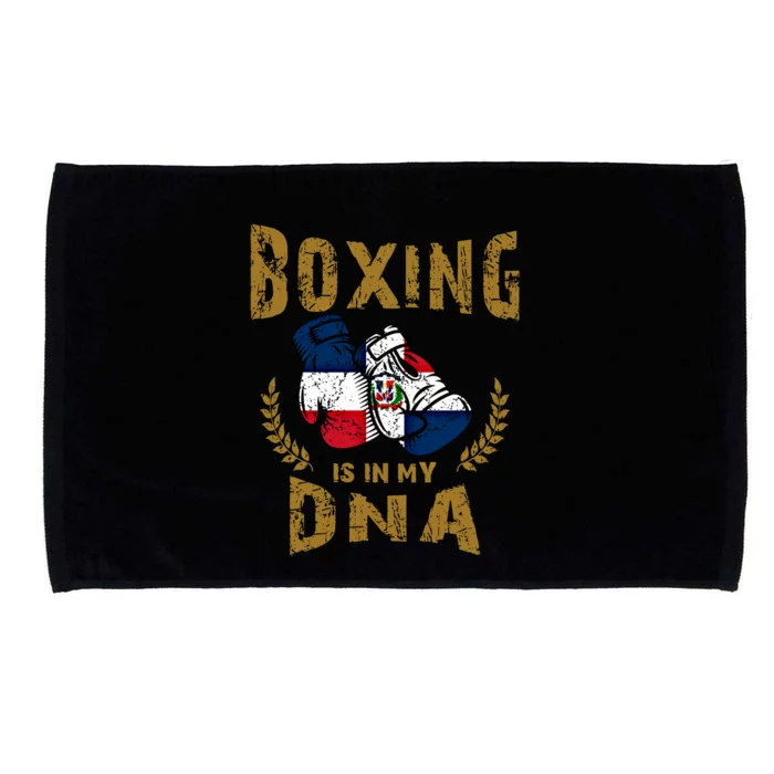 Boxing Is In My Dna Dominican Republic Flag Boxing Gloves Gift Microfiber Hand Towel