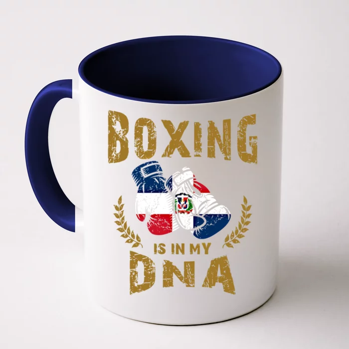 Boxing Is In My Dna Dominican Republic Flag Boxing Gloves Gift Front & Back Coffee Mug