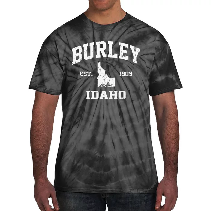 Burley Idaho ID Vintage State Athletic Style Tie-Dye T-Shirt