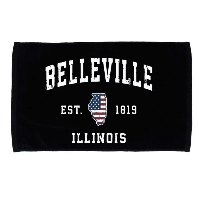 Belleville Illinois Il Vintage American Flag Sports Microfiber Hand Towel