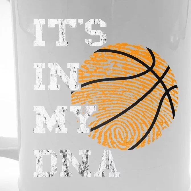 Basketball It's In My DNA Fingerprint Playing Basketball Front & Back Beer Stein