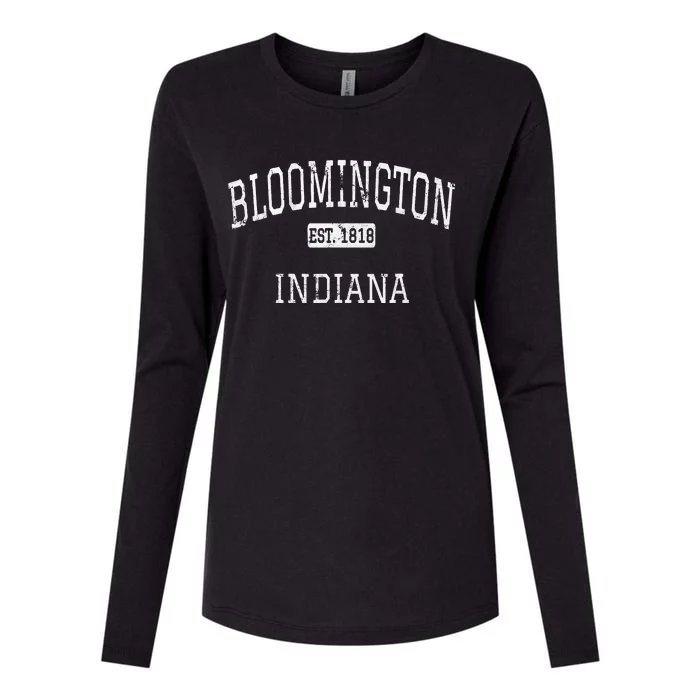 Bloomington Indiana In Vintage Womens Cotton Relaxed Long Sleeve T-Shirt