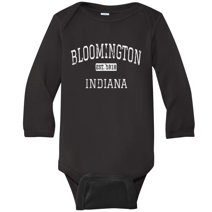 Bloomington Indiana In Vintage Baby Long Sleeve Bodysuit