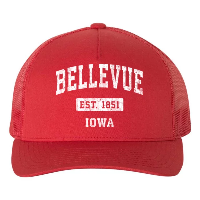 Bellevue Iowa Ia Vintage Sports Established Yupoong Adult 5-Panel Trucker Hat