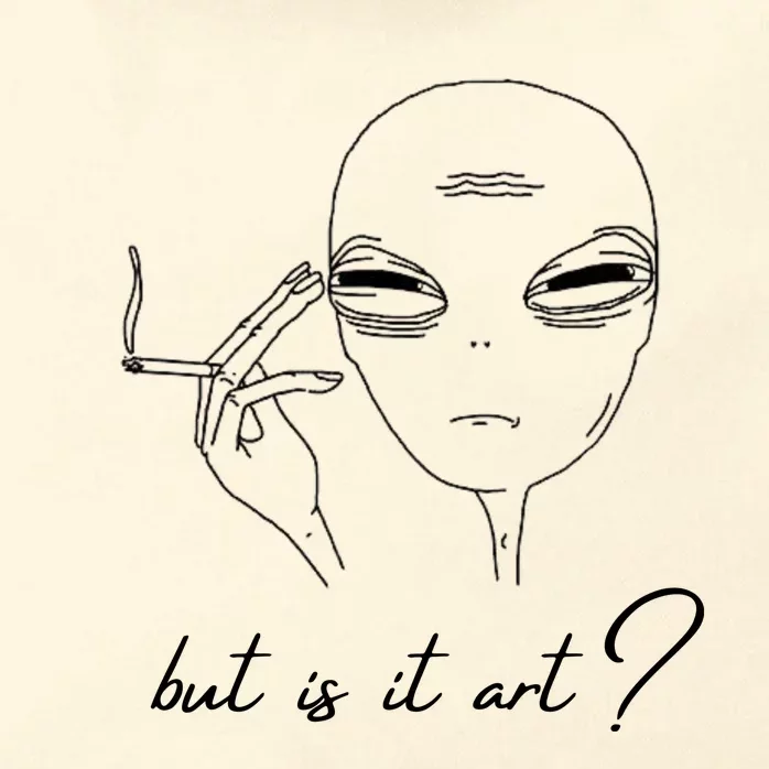 But Is It Art? Funny Smoking Alien Zip Tote Bag