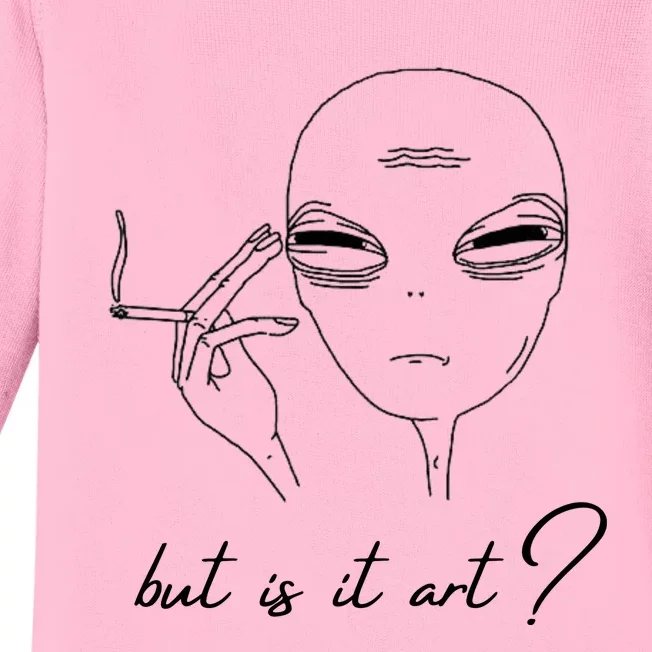 But Is It Art? Funny Smoking Alien Baby Long Sleeve Bodysuit