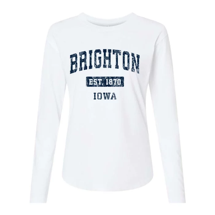 Brighton Iowa Ia Vintage Sports Established Womens Cotton Relaxed Long Sleeve T-Shirt