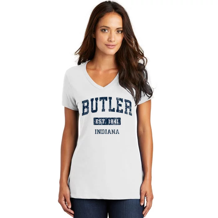 Butler Indiana In Vintage Sports Established Women's V-Neck T-Shirt