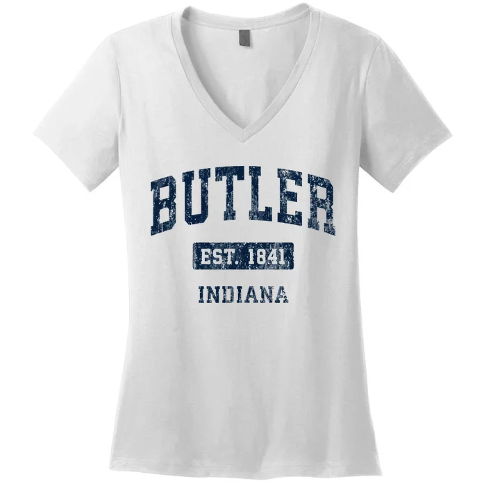 Butler Indiana In Vintage Sports Established Women's V-Neck T-Shirt