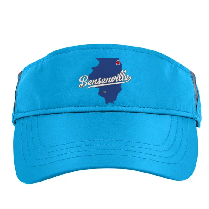 Bensenville Illinois IL Map Adult Drive Performance Visor