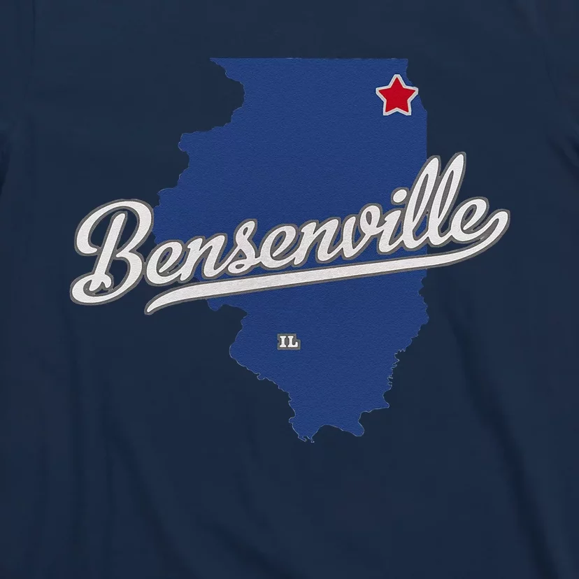 Bensenville Illinois IL Map T-Shirt