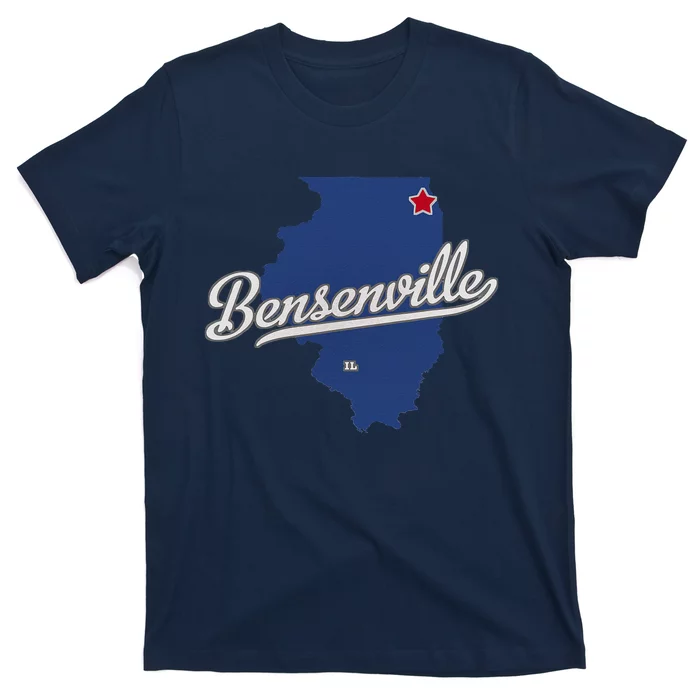 Bensenville Illinois IL Map T-Shirt