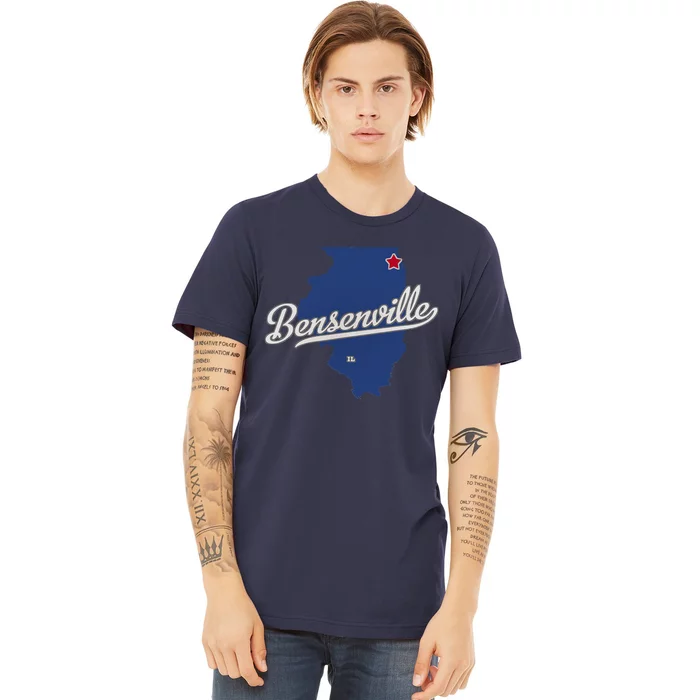 Bensenville Illinois IL Map Premium T-Shirt