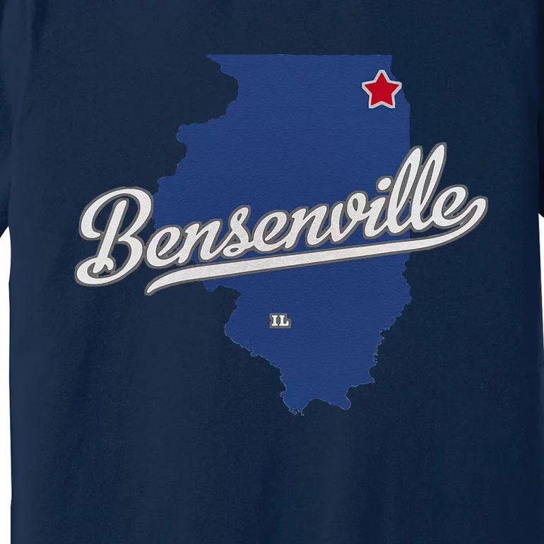 Bensenville Illinois IL Map Premium T-Shirt