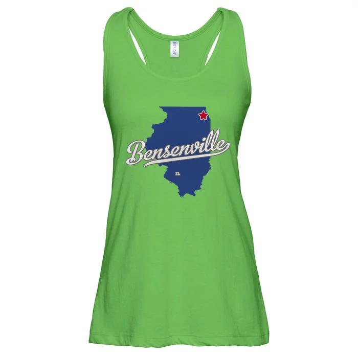 Bensenville Illinois Il Map Ladies Essential Flowy Tank