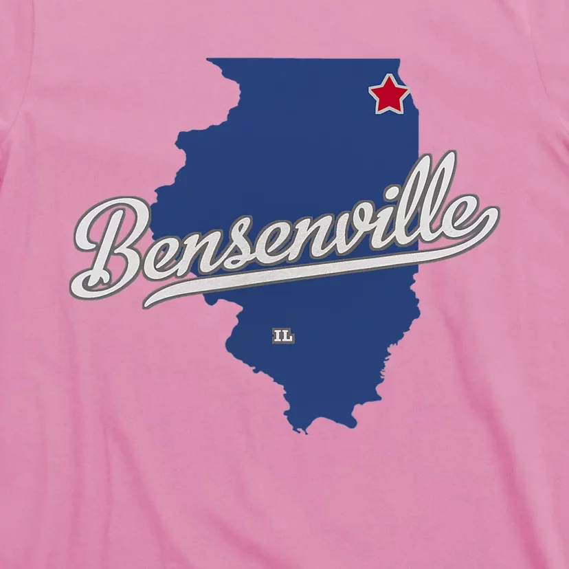 Bensenville Illinois Il Map T-Shirt