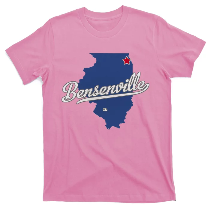 Bensenville Illinois Il Map T-Shirt